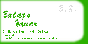 balazs haver business card